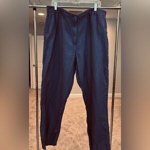 L.L. Bean classic fit 100% linen pants denim plus size 20 reg